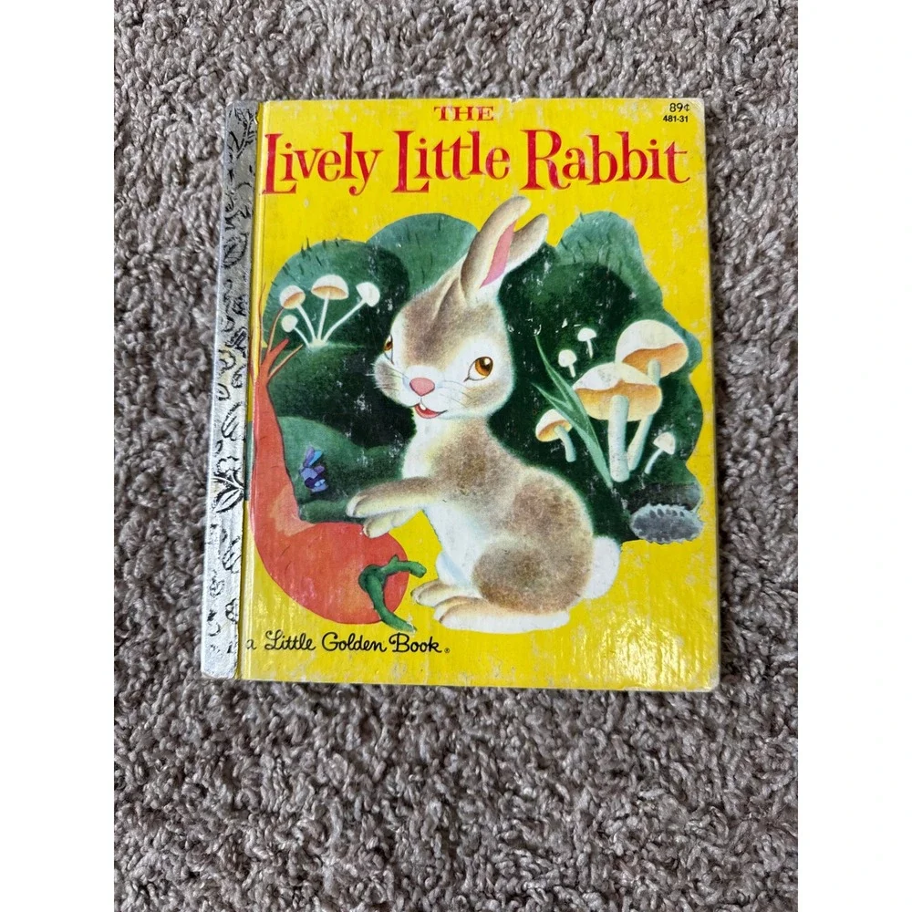 Vintage The Lively Little Rabbit Little Golden Book 481-31 Retro Kids Storybook